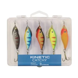 Kinetic Catchy 5pcs 9g – 5-Delige Lead Free Spinner Set met Visimitatie Body, Chemisch Geslepen Dreg en Opbergdoos Goedkoop